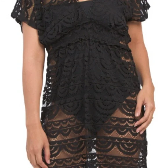 Black lace swimsuit cover up - Picture 5 of 7